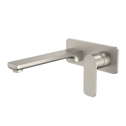 Caroma Luna Wall Basin Bath Mixer - 180 x 122 x 230mm - Brushed Nickel