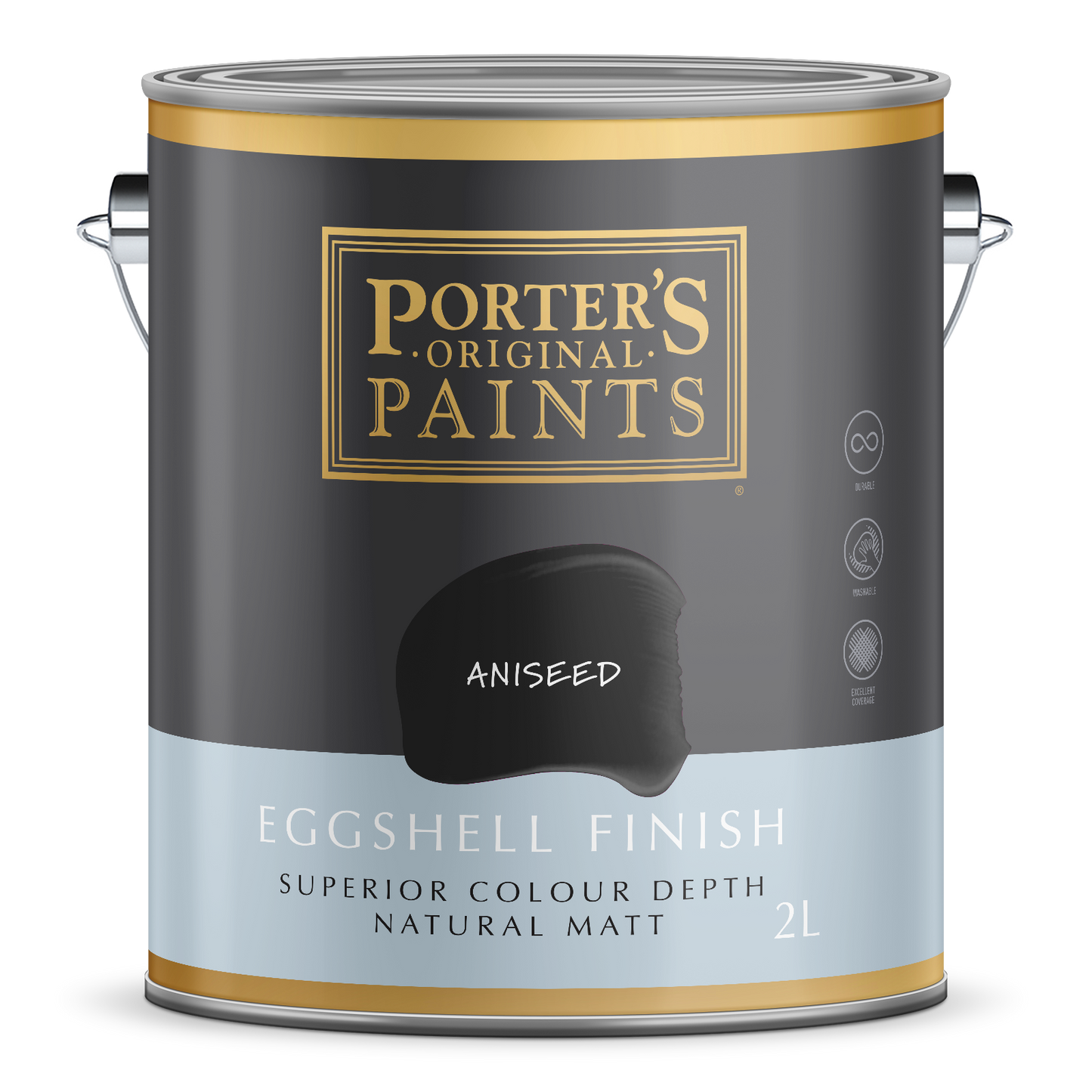 Porter's Washable Paint - 2L - Aniseed - Eggshell