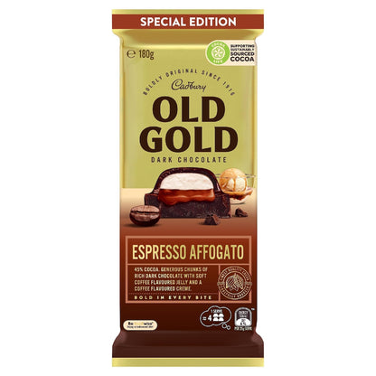 Cadbury Old Gold Espresso Affogato Dark Chocolate Block 180g