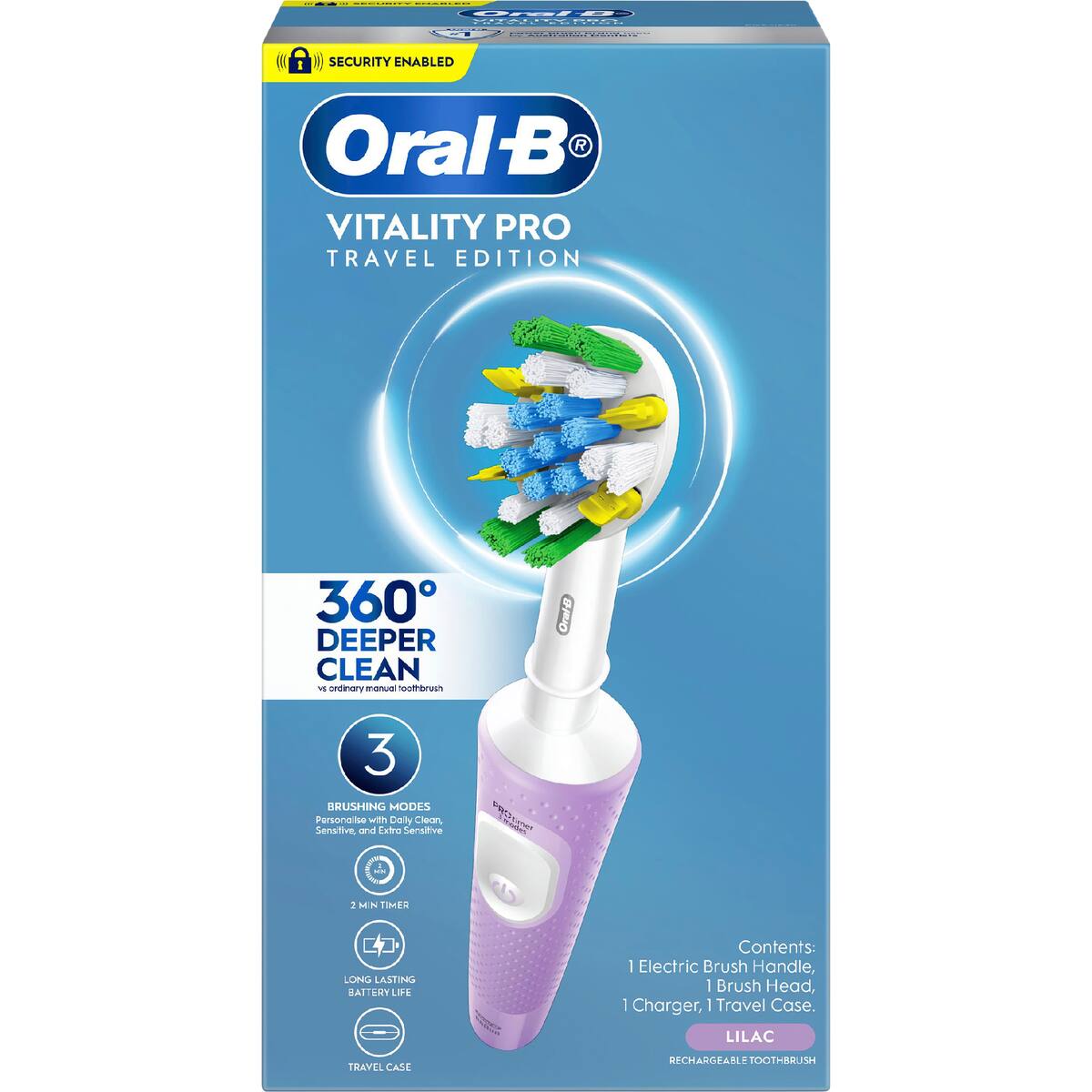 Oral-b Vitality Pro Deep Electric Toothbrush & Travel Case Lilac Each