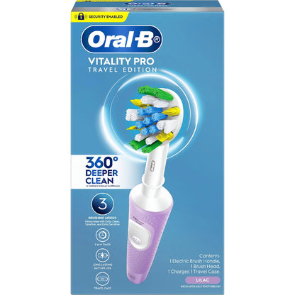 Oral-b Vitality Pro Deep Electric Toothbrush & Travel Case Lilac Each