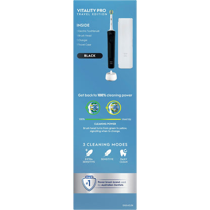 Oral-b Vitality Pro Deep Electric Toothbrush & Travel Case Black Each