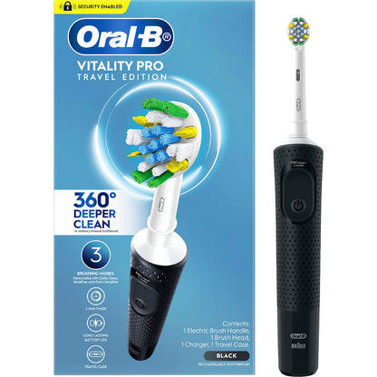 Oral-b Vitality Pro Deep Electric Toothbrush & Travel Case Black Each