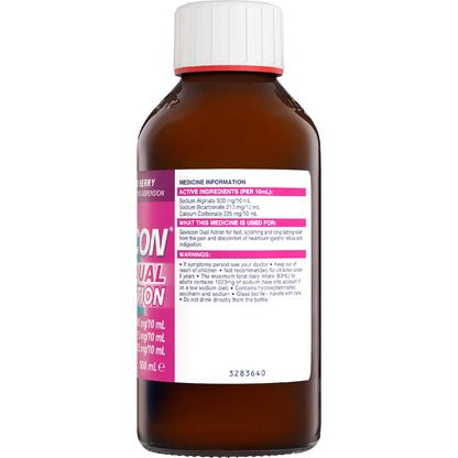 Gaviscon Dual Action Heartburn & Indigestion Liquid Mixed Berry 500ml