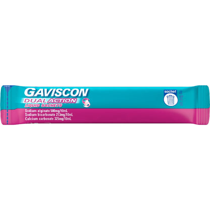 Gaviscon Dual Action Heartburn Relief Liquid Satchets Peppermint 24 Pack