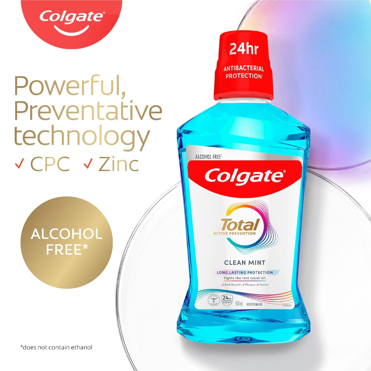 Colgate Total Active Prevention Mouthwash Clean Mint 500ml