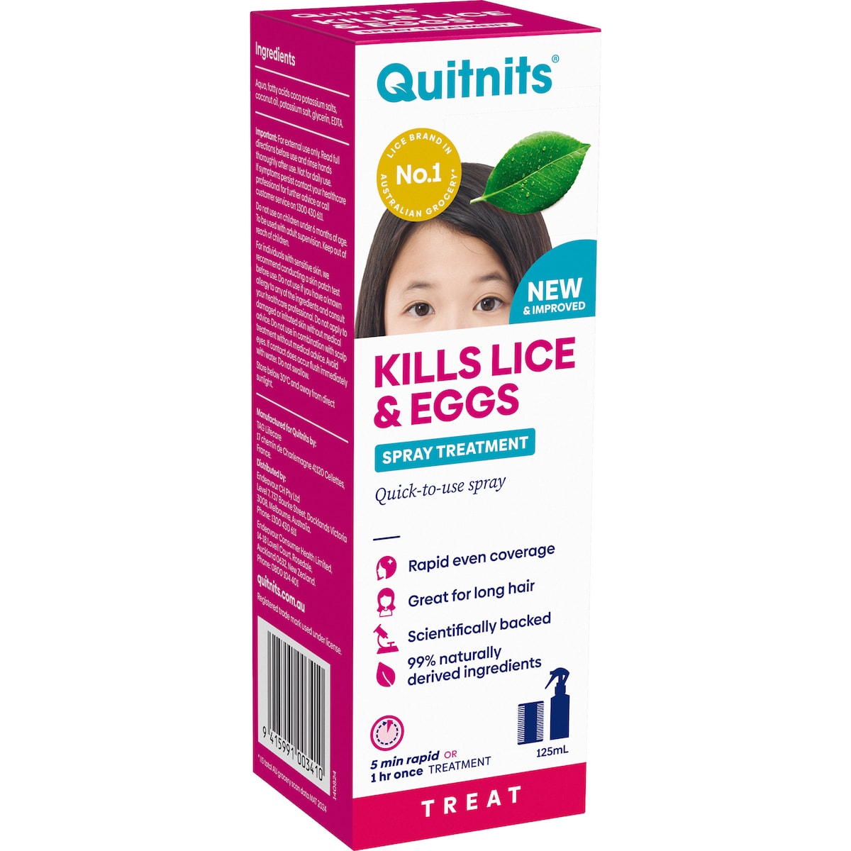 Quitnits Head Lice Treatment Spray 125ml