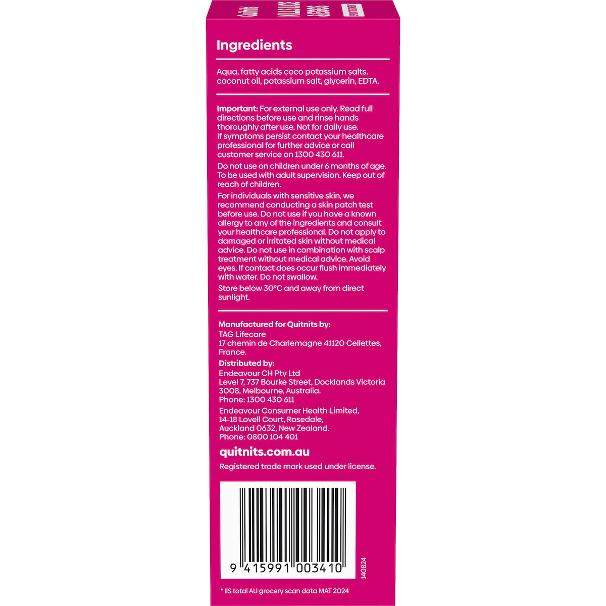 Quitnits Head Lice Treatment Spray 125ml