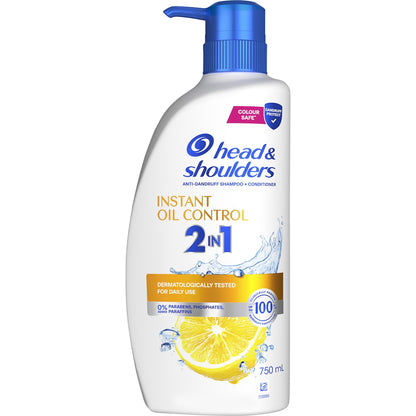 Head & Shoulders Instant Oil Control 2in1 Anti Dandruff Shampoo & Conditioner 750ml