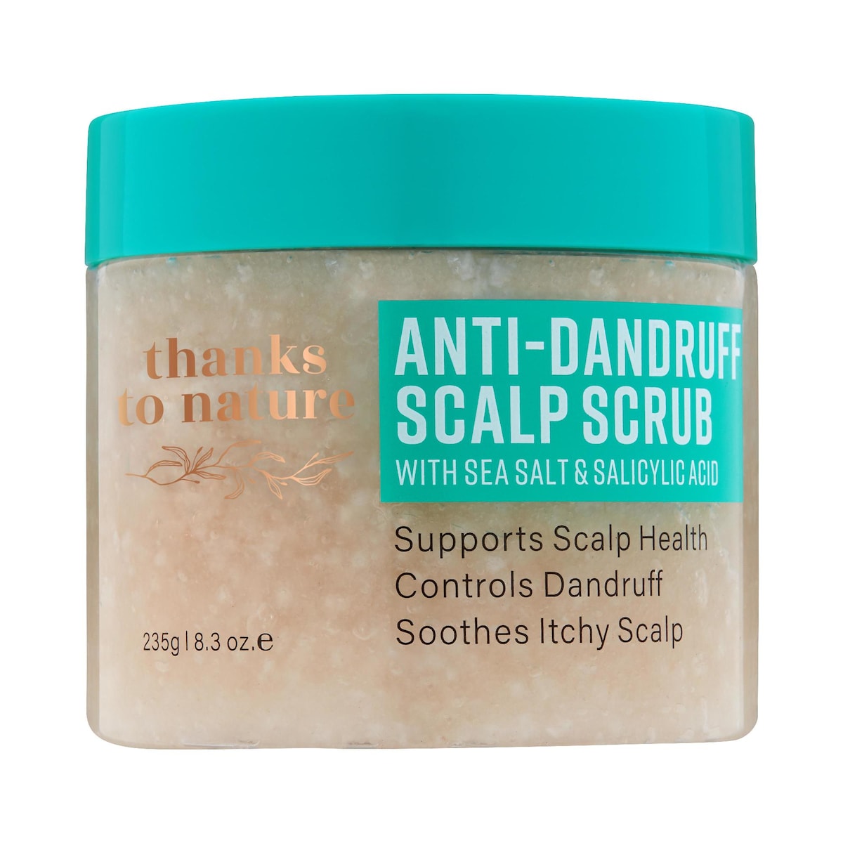 Thanks To Nature Anti Dandruff Scalp Scrub With Sea Salt & Salicylic Acid 235g