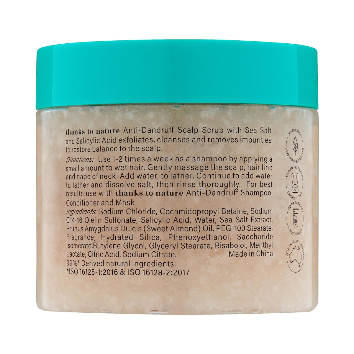 Thanks To Nature Anti Dandruff Scalp Scrub With Sea Salt & Salicylic Acid 235g