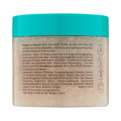 Thanks To Nature Anti Dandruff Scalp Scrub With Sea Salt & Salicylic Acid 235g
