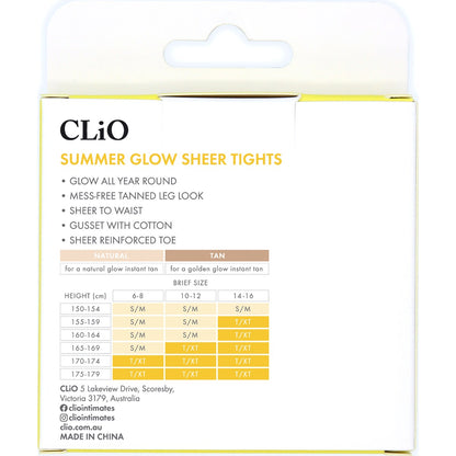 Clio Girl Summer Glow Tight Natural T 90mm(w) X 250mm(h) X 15mm(d) Each