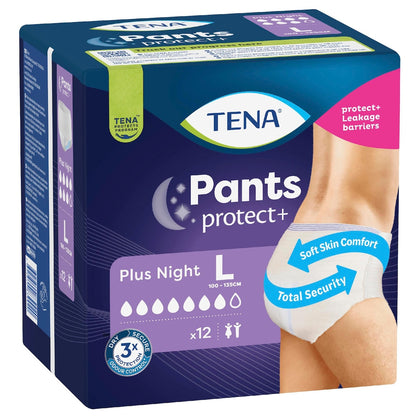 Tena Incontinence Pants Plus Night Size L 12 Pack