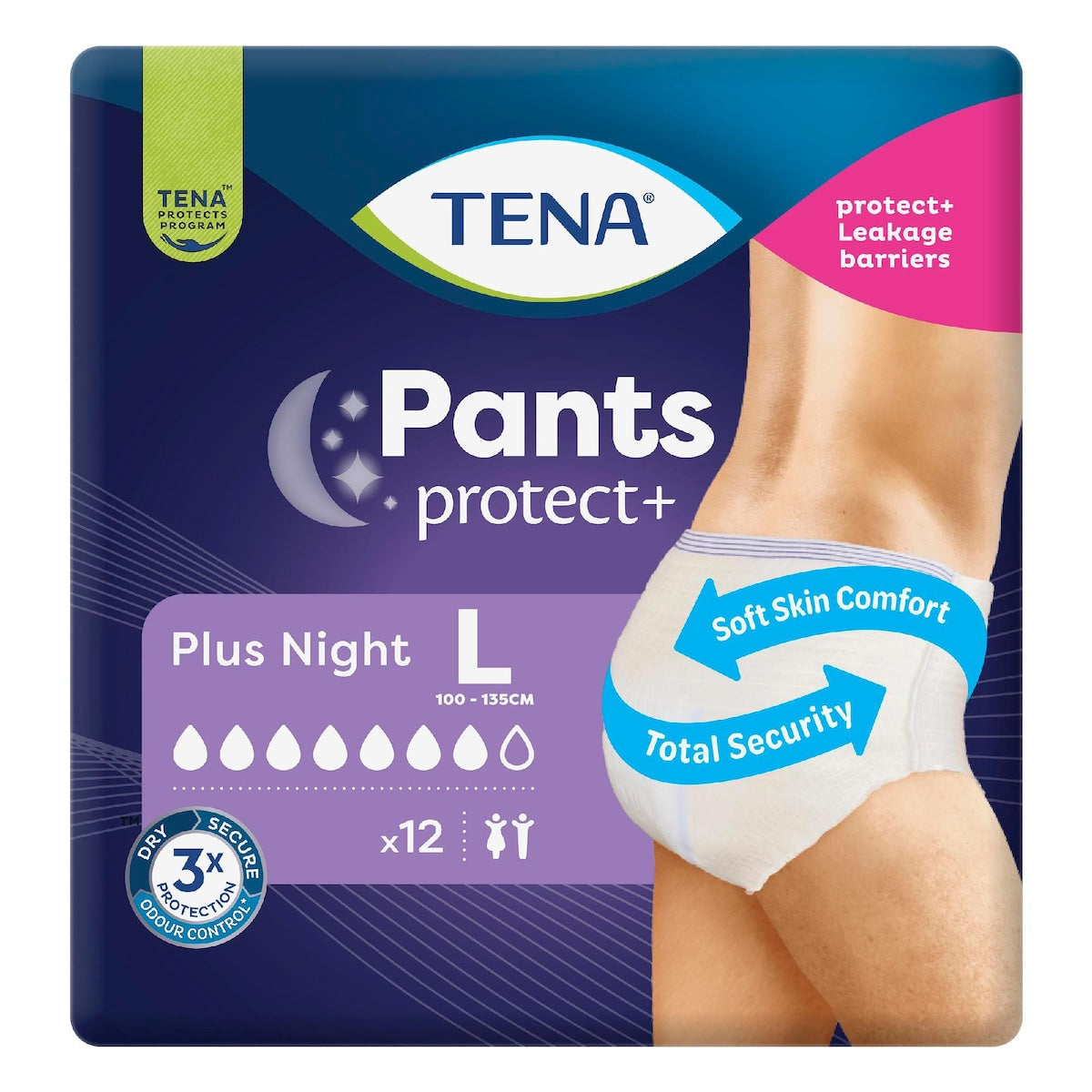 Tena Incontinence Pants Plus Night Size L 12 Pack