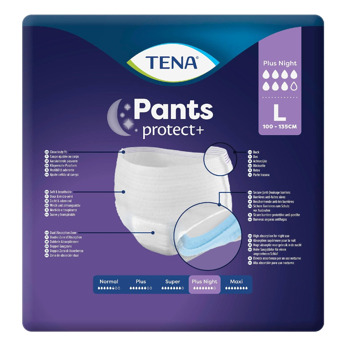 Tena Incontinence Pants Plus Night Size L 12 Pack