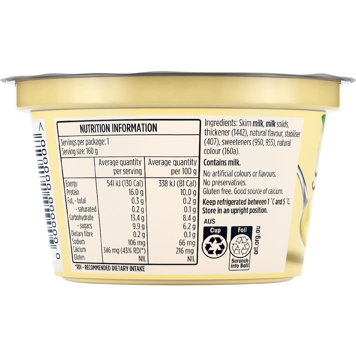 Pauls Plus Protein Dairy Snack Vanilla 160g