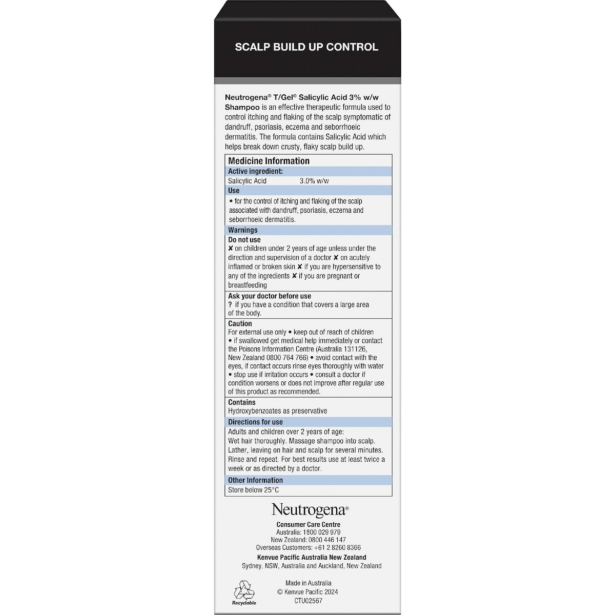 Neutrogena T/gel Salicylic Acid Shampoo 200ml