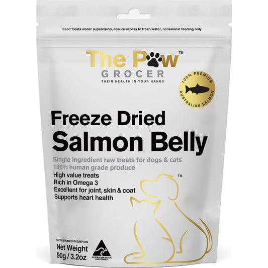 The Paw Grocer Freeze Dried Salmon Belly Dog Treats 90g