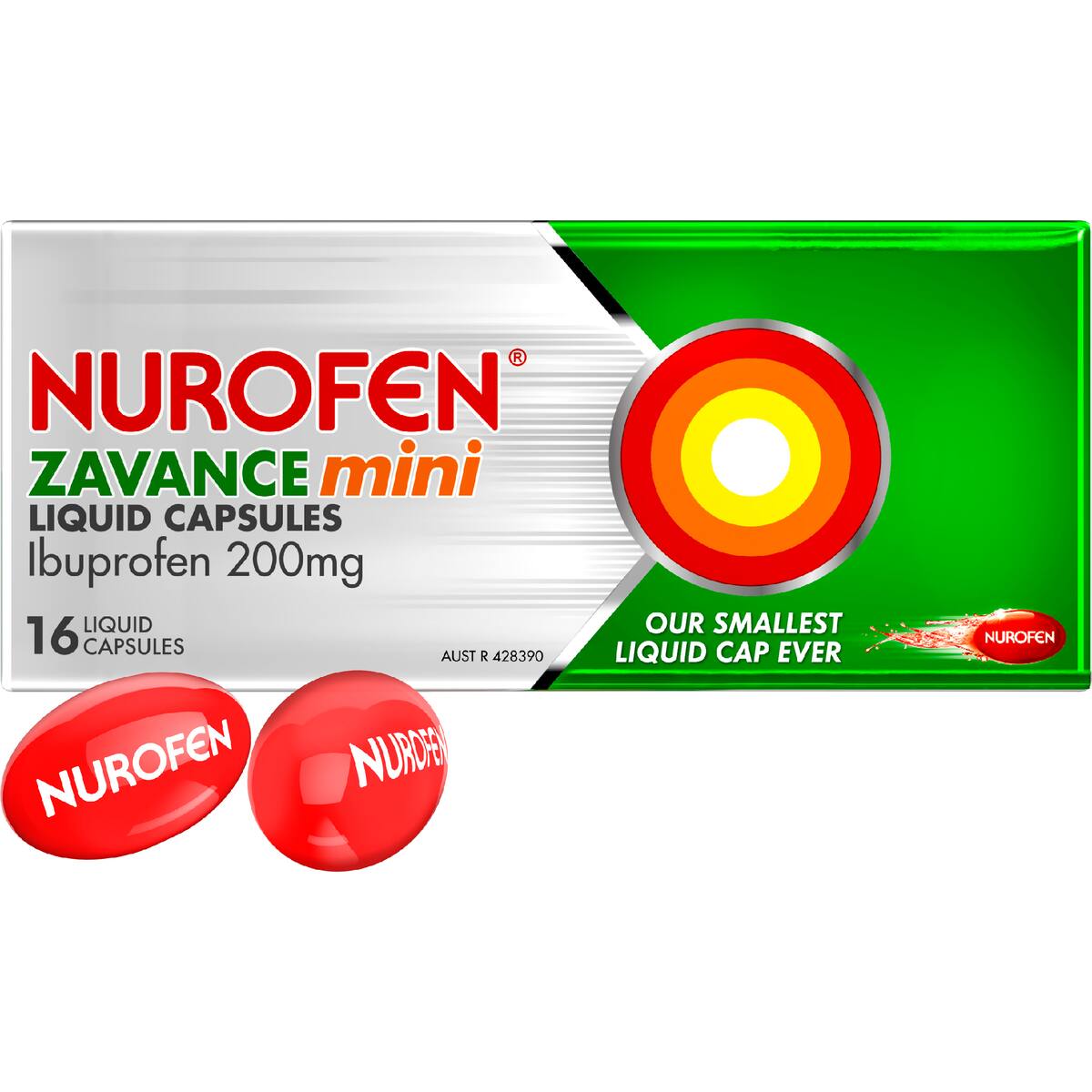 Nurofen Zavance Minis Liquid Capsules Ibuprofen 200mg 16 Pack