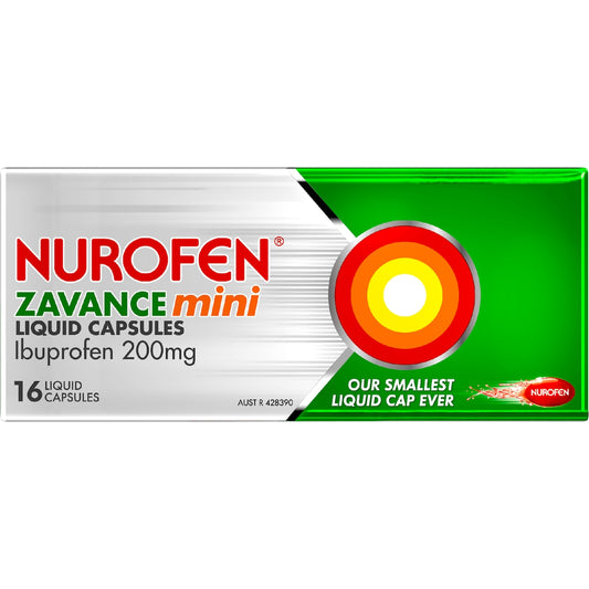 Nurofen Zavance Minis Liquid Capsules Ibuprofen 200mg 16 Pack