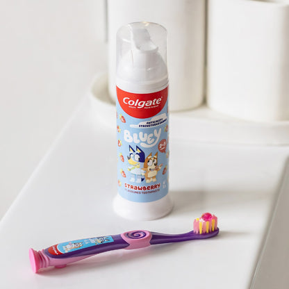 Colgate Kids Bluey Toothpaste Pump Strawberry Flavour 85g