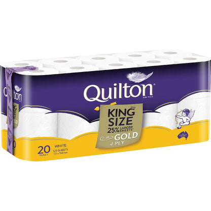 Quilton Gold King Size 4 Ply Toilet Paper 20 Pack