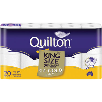 Quilton Gold King Size 4 Ply Toilet Paper 20 Pack