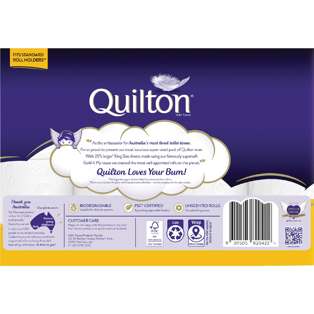 Quilton Gold King Size 4 Ply Toilet Paper 20 Pack