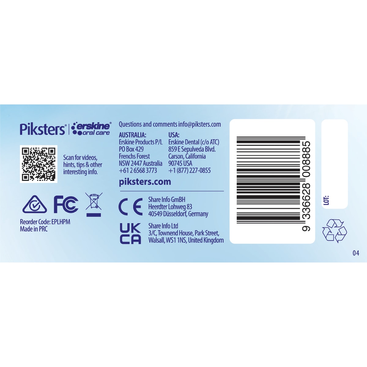 Piksters Hydropik Mini Water Flosser Each