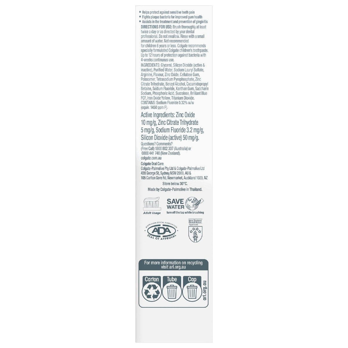 Colgate Total Toothpaste Sensitivity Gum Health Double Mint 115g