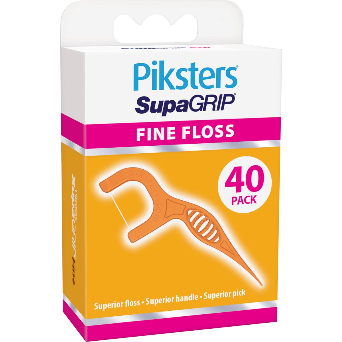 Piksters Supagrip Fine Floss Picks 40 Pack