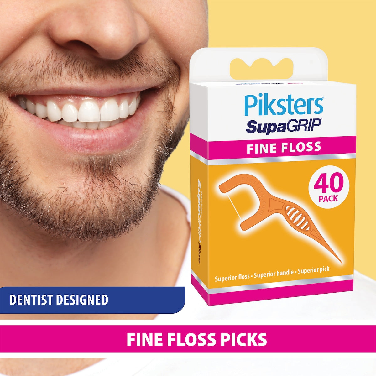 Piksters Supagrip Fine Floss Picks 40 Pack