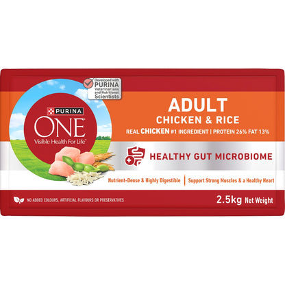 Purina One Adult Chicken & Rice Dry Dog Food 2.5kg