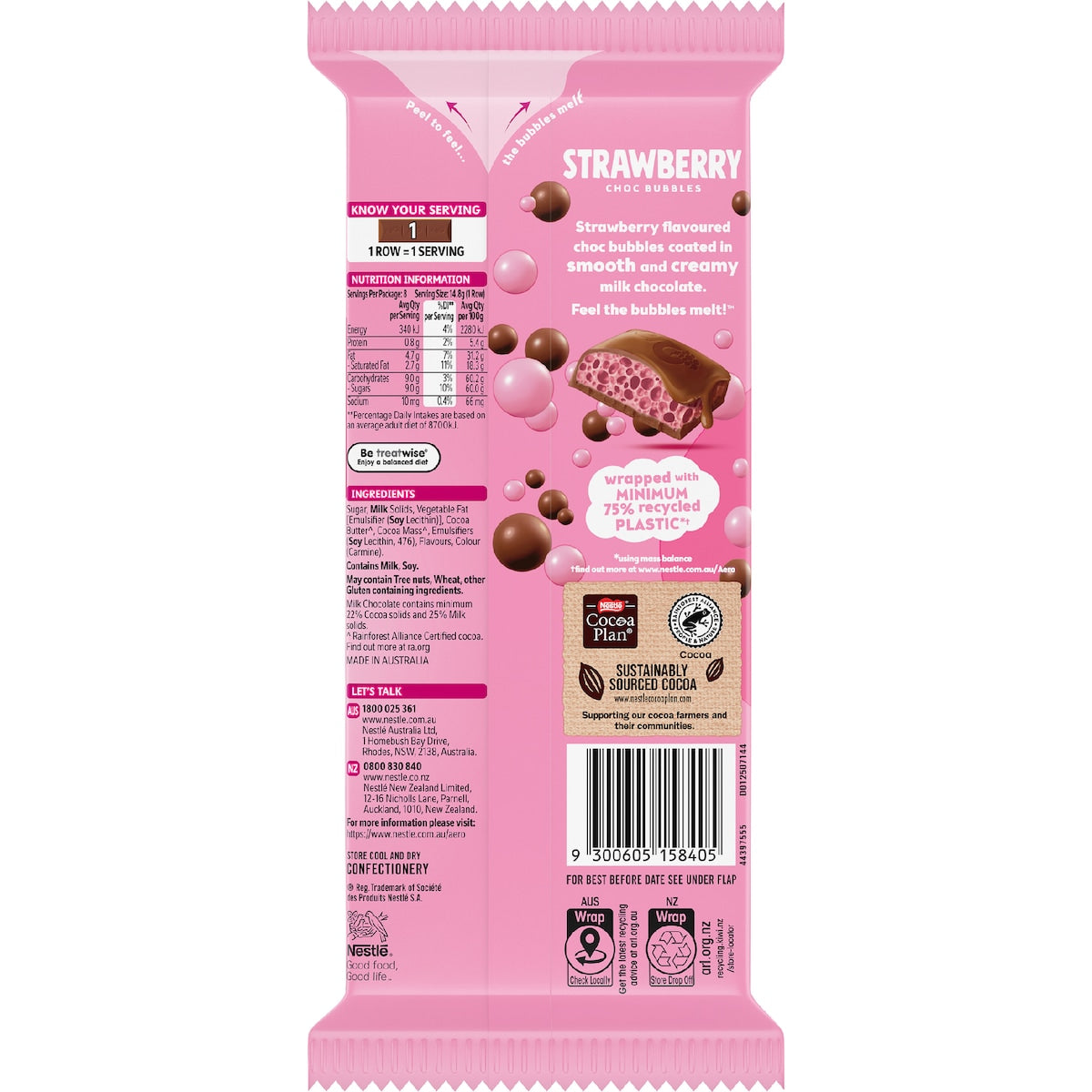 Aero Strawberry Chocolate Block 118g