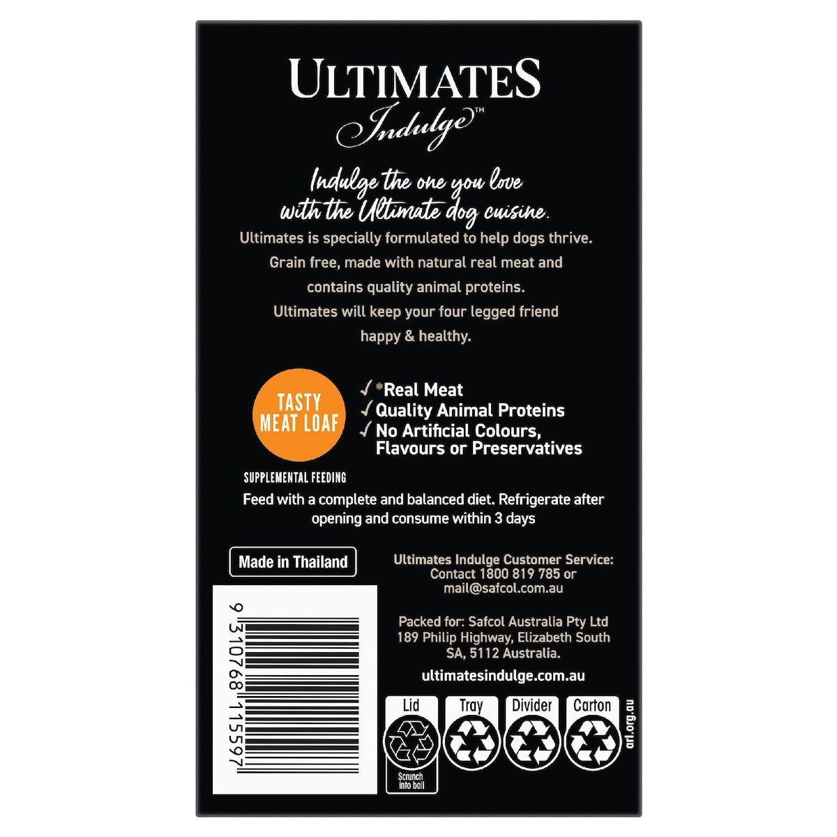 Ultimates Indulge Chicken Loaf Wet Dog Food 100g X 6 Pack