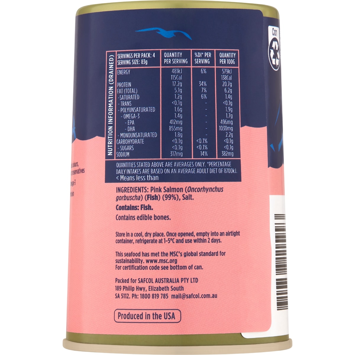 Ocean Harvest Wild Alaskan Pink Salmon 415g