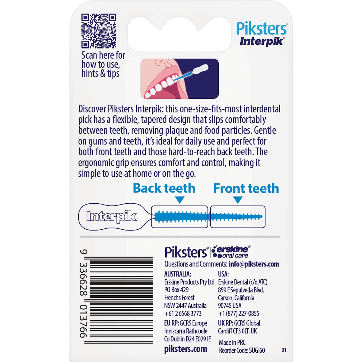Piksters Interpik Interdental Picks 60 Pack
