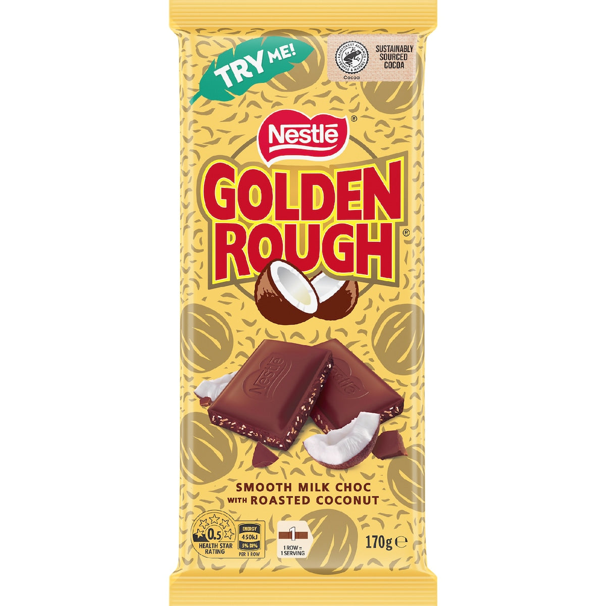 Nestle Golden Rough Milk Chocolate With Roasted Coconut Block 170g