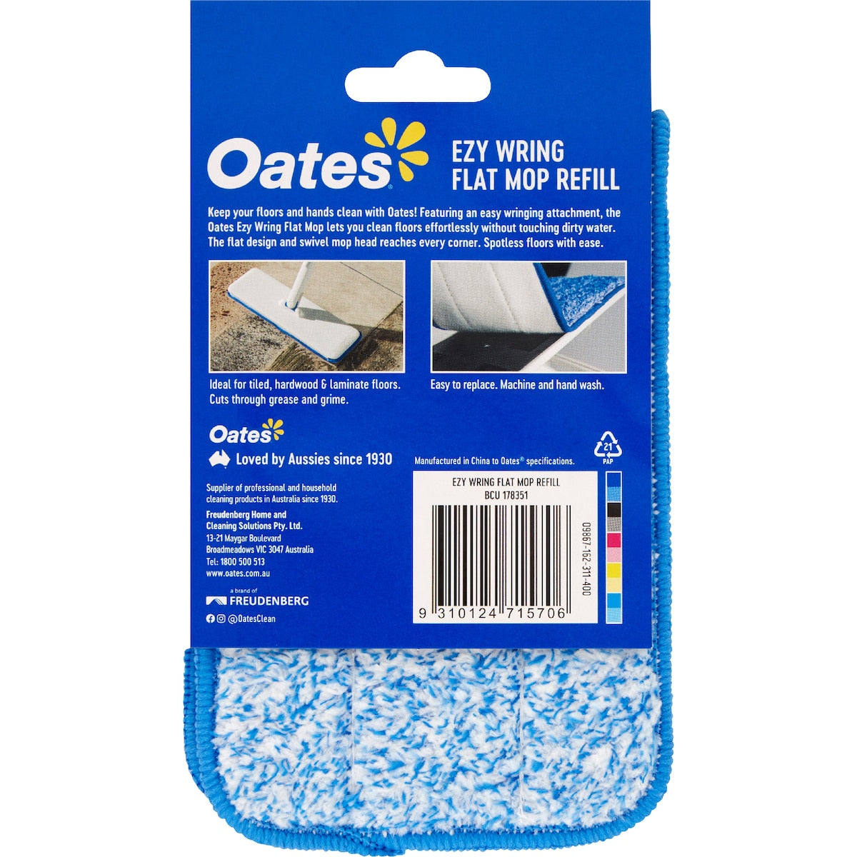Oates Ezy Wring Flat Mop Refill Each