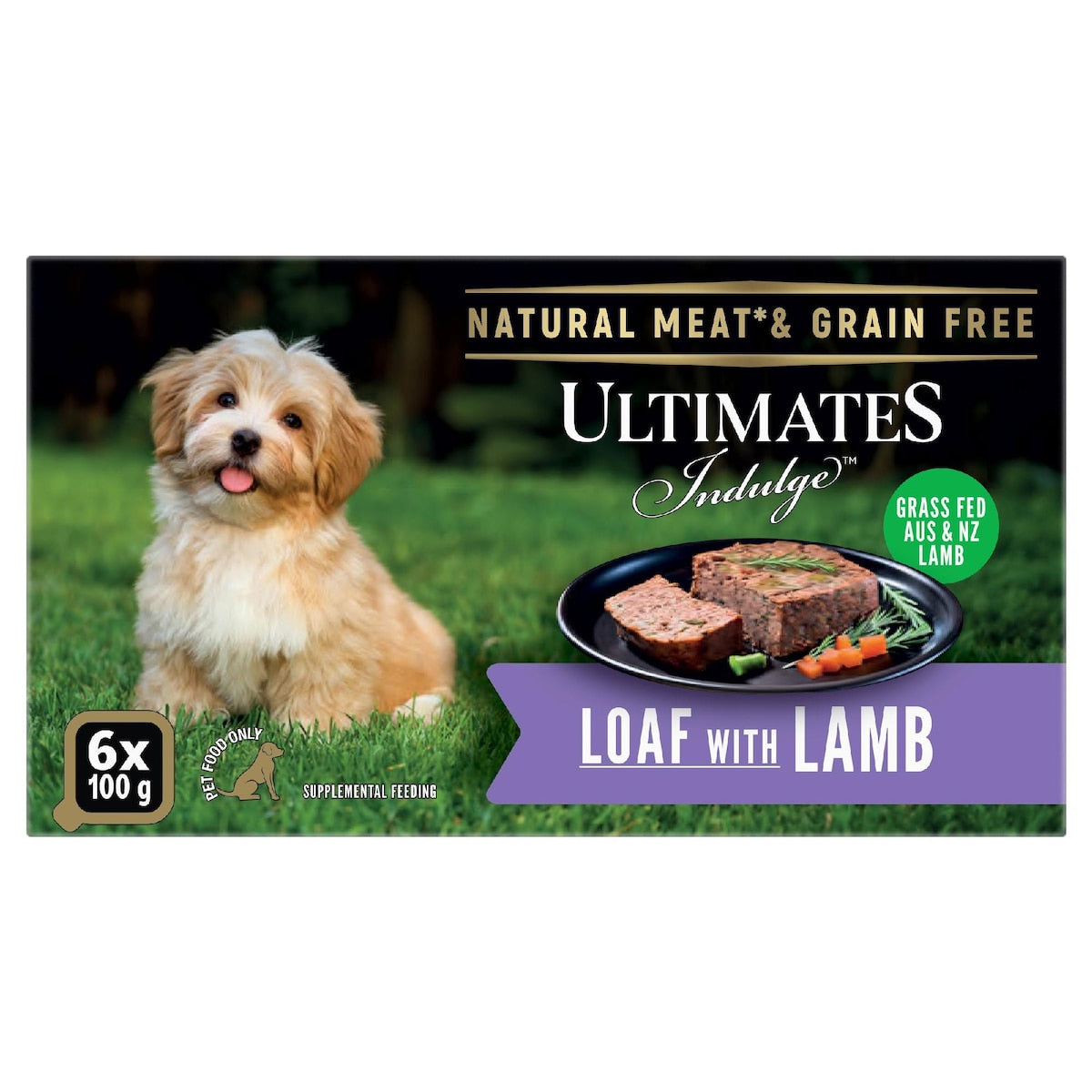 Ultimates Indulge Adult Wet Dog Food Loaf With Lamb 100g X 6 Pack