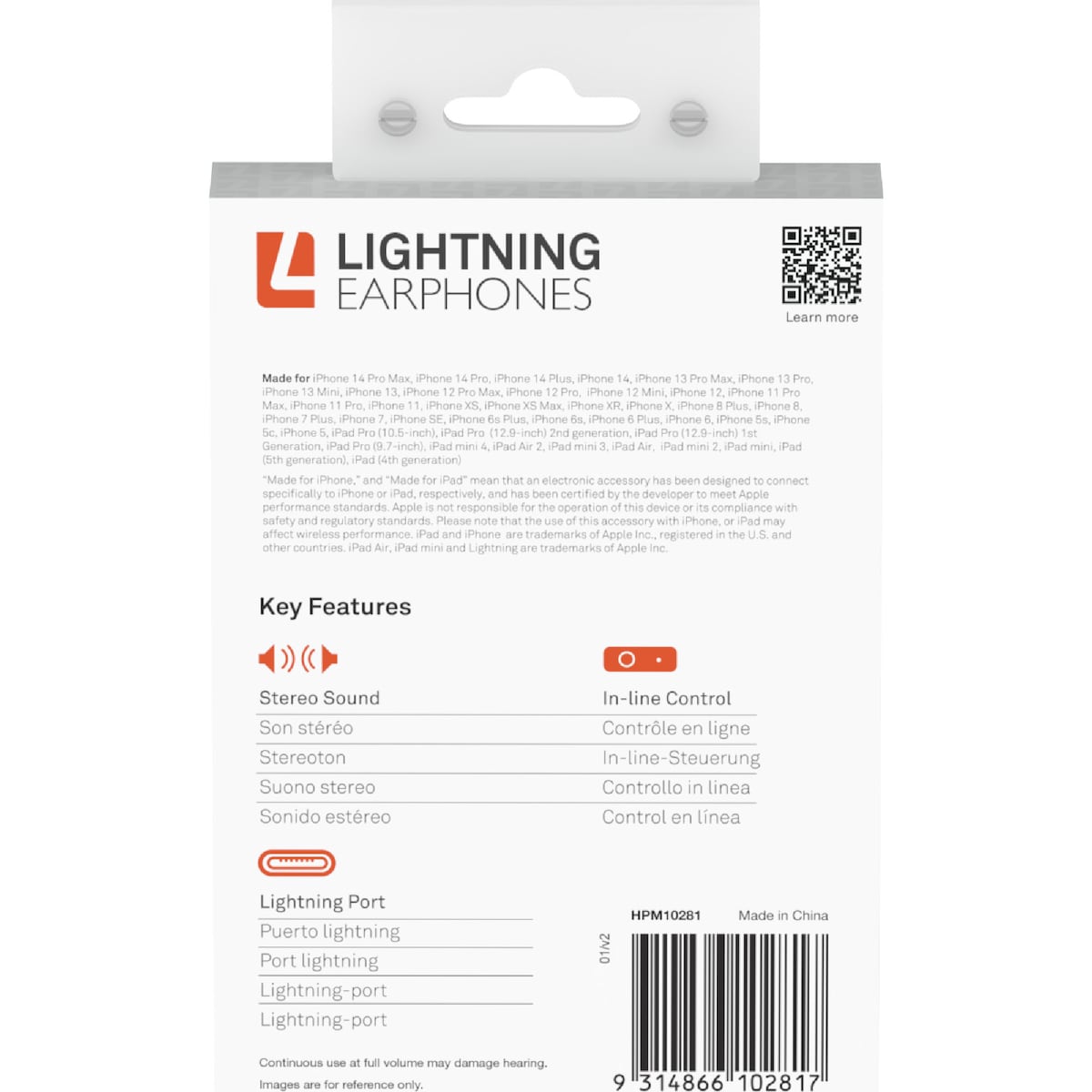 Liquid Ears Music & Calls Lightning Headphones Each