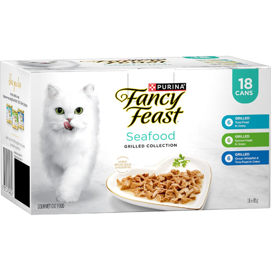Fancy Feast Seafood Grilled Collection Wet Cat Food 85g X 18 Pack