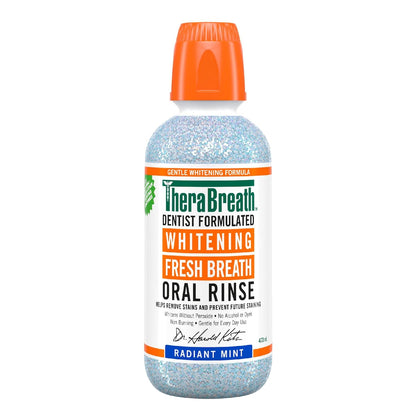 Therabreath Whitening Oral Rinse Fresh Breath Radiant Mint 473ml