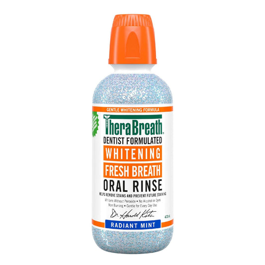 Therabreath Whitening Oral Rinse Fresh Breath Radiant Mint 473ml