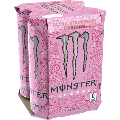 Monster Energy Ultra Strawberry Dreams 500ml X 4 Pack