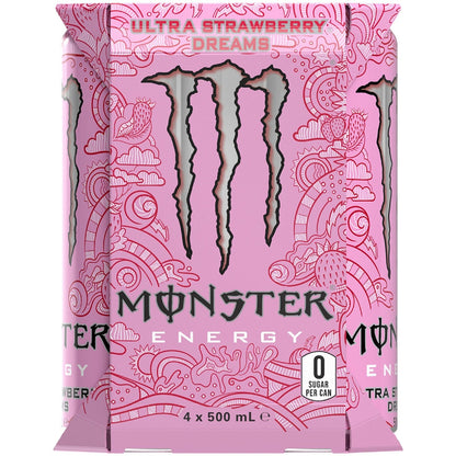Monster Energy Ultra Strawberry Dreams 500ml X 4 Pack
