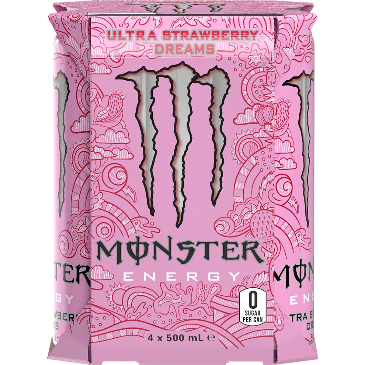 Monster Energy Ultra Strawberry Dreams 500ml X 4 Pack