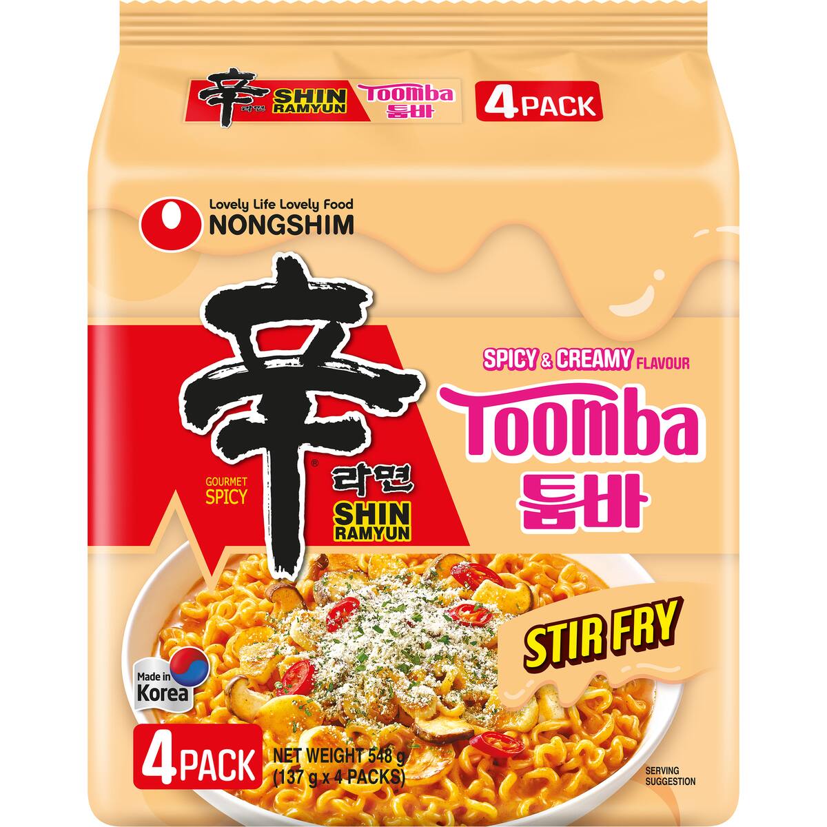 Nongshim Shin Ramyun Toomba Stir Fry 4 Pack