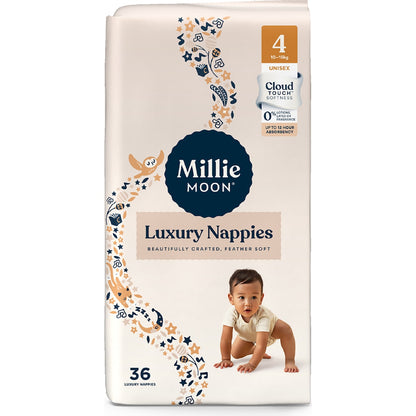 Millie Moon Luxury Nappies Size 4 Toddler (10-15kg) 36 Pack